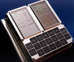 Photograph of DSK used in
F-8 fly-by-wire project. The indicator lights are
indicative of a CM DSKY. Click to enlarge. Real
DSKY.