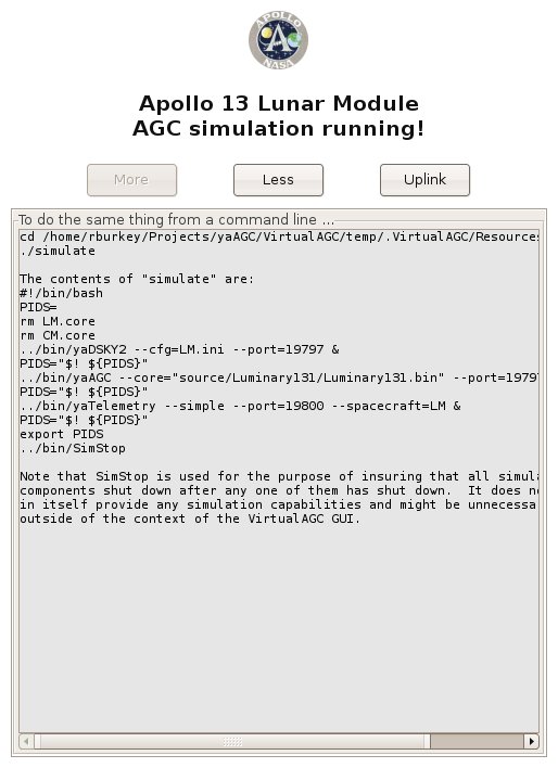 Screen shot of simulation
        window expanded by using the 